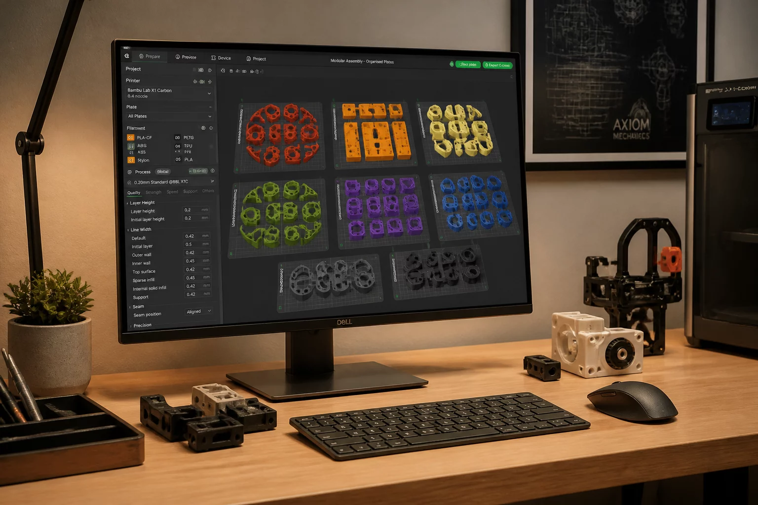 Structured multi-plate 3D project organization breakdown