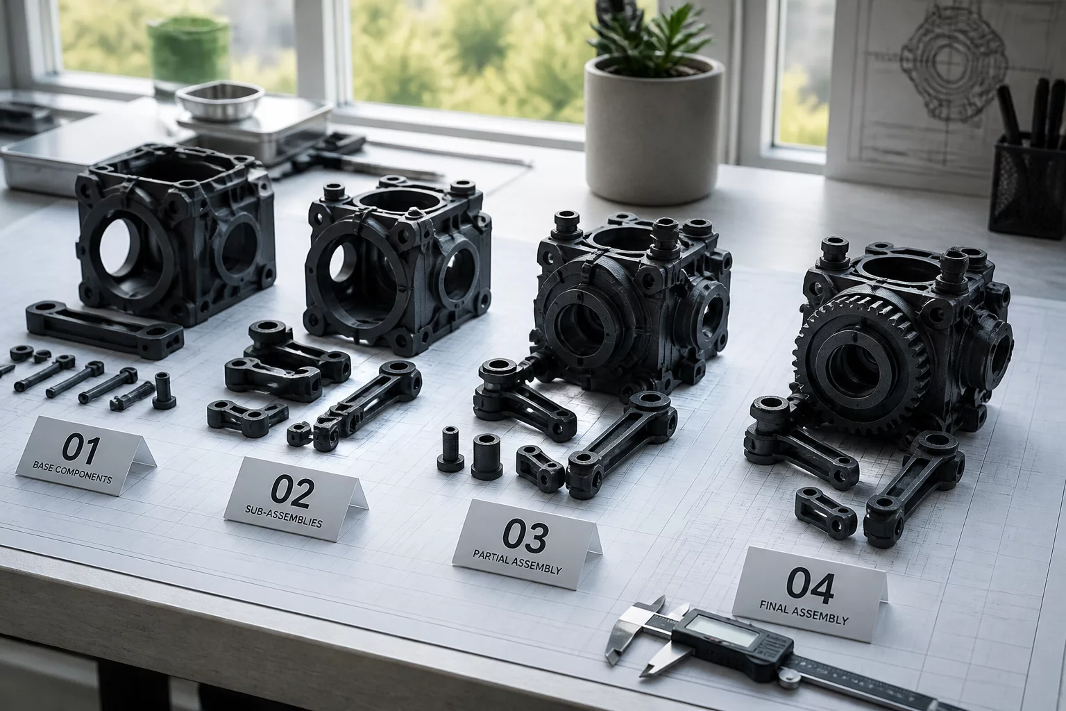 Assembly stages planning before 3D printing slicing